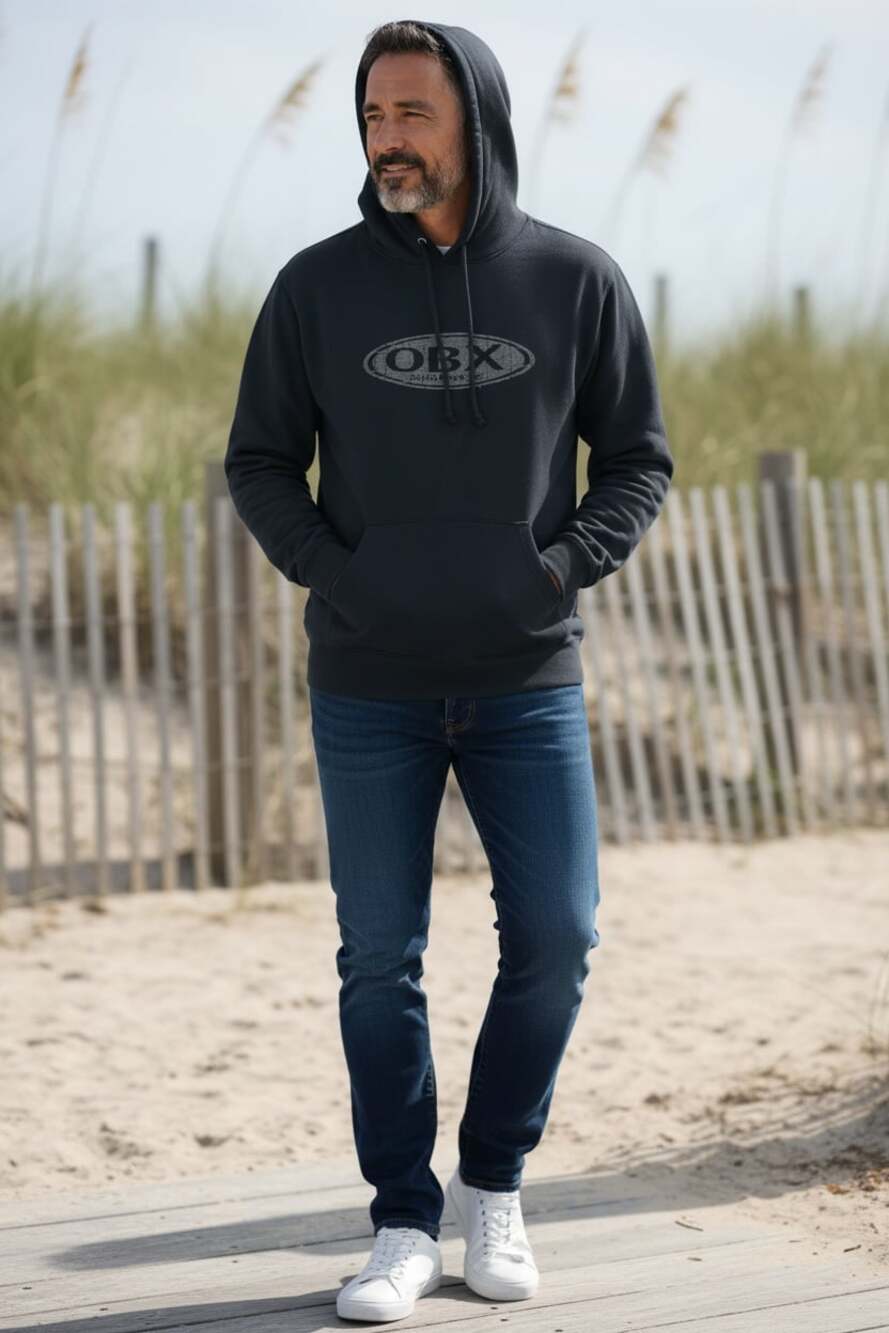 Outer Banks OBX Hoodie Men’s XXL Coastal Beach Pullover Sweatshirt Blue